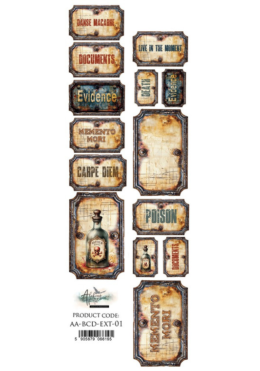 Alchemy of Art - Behind Closed Doors - 5 x 30cm Extras Sheet - Double Sided (AA-BCD-EXT-01)

Single sheet (5 x 30cm) of high-quality double-sided paper.  Behind Closed Doors cut out sheet.  Paper weight: 250gsm.  Acid-free and wood-free product made in Poland.

Picture shows both sides.
