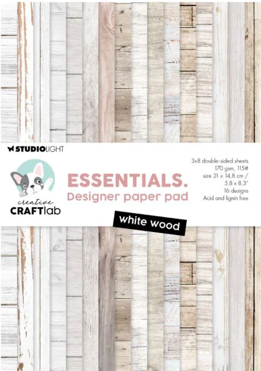 Studiolight - Essentials Paper Pad - Shabby Wood (CCL-ES-DPP431)

SL Essentials Designer A5 paper pad Shabby Wood, 24 Sheets

3 x 8 designs - 170gsm