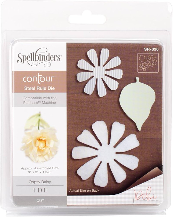 Spellbinders - Oopsy Daisy Contour Die- (SR-036)
Contour Steel Rule Dies add a whole new dimension to your creative projects.
Cut up to eight layers in a single pass when using our Platinum Die Cutting Machine.
Cuts heavy materials like leather, wool and chipboard. Cuts one 4 in hexagon. Approximate Size: 5.50 x 6.0 in.