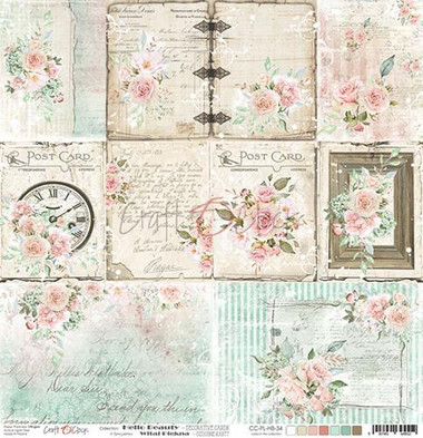 FC03 4X DOUBLE CARDS FOR MAKE CRAFTS ETC FLOWERS 21X15 CM NEW LIGHT BLUE