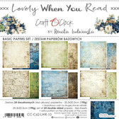 Craft O'Clock - Lovely When You Read - Basic Papers - 8 x 8 (CC-C62-LWR-10)
Paper Collection Set 20,3x20,3cm Lovely When You Read, 190 gsm (24 double-sided sheets: 4 x 6 sheets)