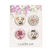 Lemoncraft - Dear Diary - Roses - Buttons / Badge (Set of 4) (LEM-DD-ROSES-04)

Set of 4 adhesive buttons with a different motifs.
Full of color add-ons for scrapbooking, cardmaking and other decorating items. They fit perfectly into the paper collection.