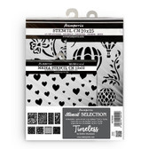 Stamperia - Timeless Thick Stencil Selection (8pcs) (KSTDX02)

Thick stencil made of resistant, transparent material. Flexible material and washable after usage. Kit of 8 stencils: 2 PCS cm 20 x 25 - 7.87" x 9.84"; 2 PCS cm 12 x 25 - 4.72" x 9.84"; 4 PCS cm 12 x 12 - 4.72" x 4.72".