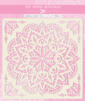The Paper Boutique - Mandala Magic, Volume 11 - Stencil (PB1944)

This stencil can be used with paint, ink, chalk, etc.  Simply place the mask on your project and spray, for added effect multiple masks can be used, or re-arrange the mask and repeat with an additional colour.  When finished simply wipe clean.  A4 Stencil. 21x29.7cm.  Flexible, transparent and resistant material.  Fit for round surfaces too.