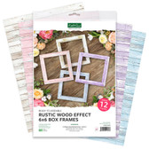 Katy Sue Designs - Rustic Wood Effect 6x6 Inch Box Frames (12pcs) (13-BOX157WOE)

Create realistic-looking rustic wood frames made from paper with these 6x6 Box Frames - with 4 unique colour options to choose from. These amazing pop-up boxes are pre-creased and so easy to put together, creating a 150x150mm frame to display your artwork or craft project, works perfectly with Katy Sue decoupage. The card is great for embossing, or adding beautiful texture with gilding wax, embossing powder, glitter and hot foils, plus add extra embellishments with peel-off stickers, glitter and die-cut butterflies. Details: 12 Ready to Assemble Rustic Wood Box Frames; 3 x 6x6 Box Frames in Natural Wood; 3 x 6x6 Box Frames in Purple Wood; 3 x 6x6 Box Frames in Pink Wood; 3 x 6x6 Box Frames in Blue Wood; Finished frame size: 6x6" 150x150mm; Aperture size: 4x4" (115 x 115mm); Instructions included; Printed on premium quality 300gsm uncoated paper; Made in the UK.
