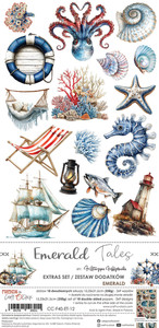 Craft O'Clock - Emerald Tales - Emerald - 6" x 12" (CC-F40-ET-12)

A set of 18 double-sided pages of a high quality scrapbooking paper with extra elements to cut (2x9 designs) + 2x sheet with EXTRAS TO CUT on the other side of the cover.  Every page is of a 15.25x31.5cm size.  The paper weighs 250g/m2. This product is acid- and lignin-free.  Made in Poland.