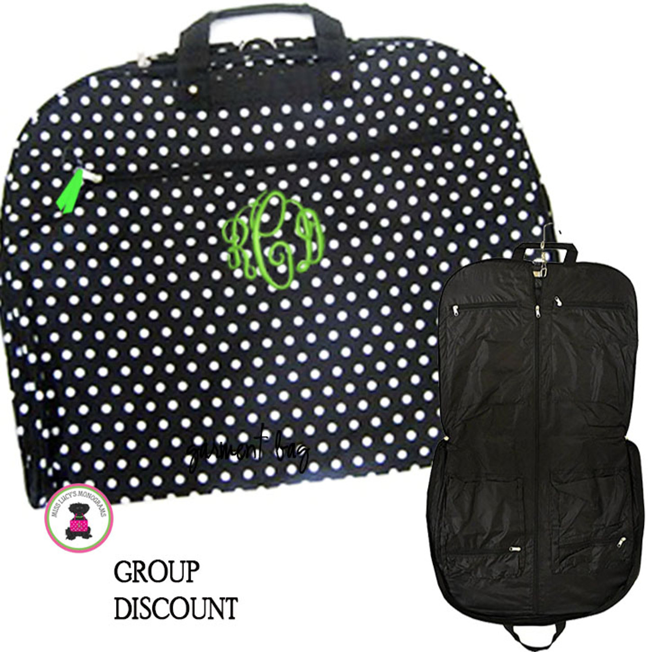 polka dot garment bag