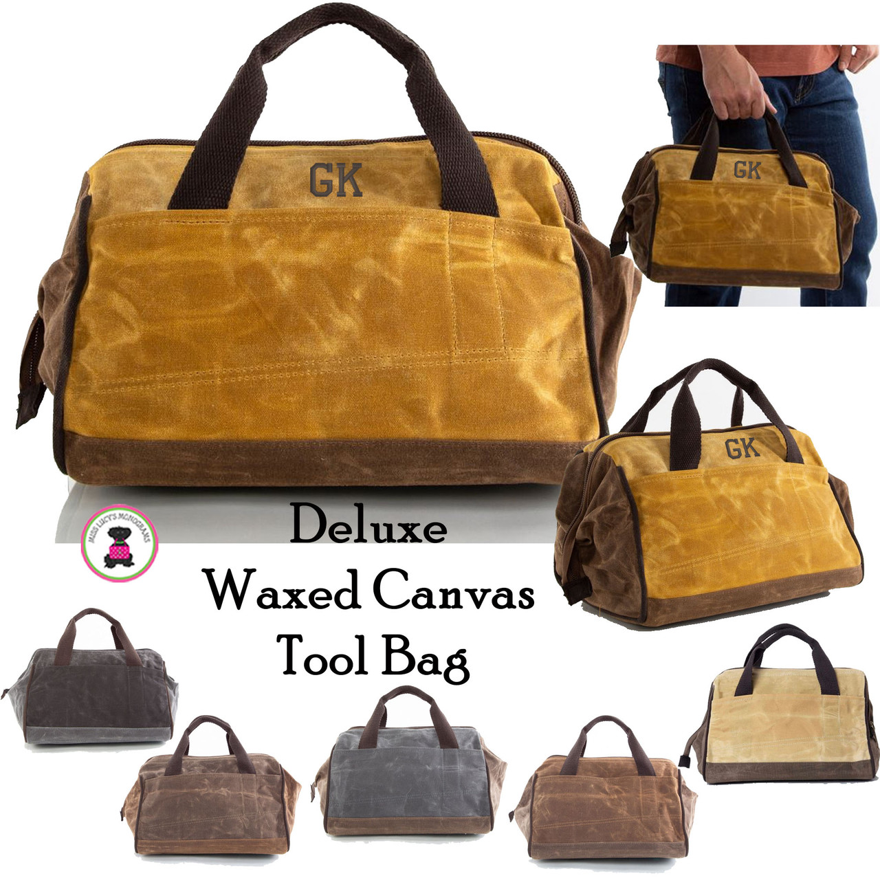Waxed Canvas Garment Bag in Olive, Khaki, slate
