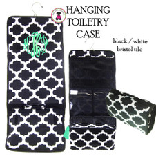 FOR HER Monogrammed Hanging Cosmetic / Toiletry Bag - Black/White Bristol Tile-FREE SHIPPING/Travel Gift/Grad Gift/Bat Mitzvah/Girl Travel Bag /Hanging Toiletry for Travel FOR HER Monogrammed Hanging Cosmetic / Toiletry Bag - Black/White Bristol Tile-FREE SHIPPING/Travel Gift/Grad Gift/Bat Mitzvah/Girl Travel Bag /Hanging Toiletry for Travel