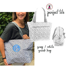 FOR HER Monogrammed "The Perfect" Large Canvas Tote - Gray and White Greek Key - FREE SHIP/Gift for Her/Bridesmaid Gift/Grad Gift/Cheer Gift / Dancer Gift /Mom Tote FOR HER Monogrammed "The Perfect" Large Canvas Tote - Gray and White Greek Key - FREE SHIP/Gift for Her/Bridesmaid Gift/Grad Gift/Cheer Gift / Dancer Gift /Mom Tote