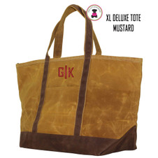FOR HIM Monogrammed Large Waxed Canvas Deluxe Boat Tote - Mustard Yellow  - FREE SHIP-Groomsmen Gift/Father's Day Gift/Grad Gift/Gift for Him/Group Discount