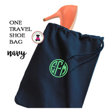 FOR HER Monogrammed Shoe Bag for Travel  - Navy - FREE SHIP /Bridesmaid Gift /Bride Gift /Grad Gift/Gift for Her/Bridesmaid Proposal Gift   FOR HER Monogrammed Shoe Bag for Travel  - Navy - FREE SHIP /Bridesmaid Gift /Bride Gift /Grad Gift/Gift for Her/Bridesmaid Proposal Gift