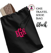 FOR HER Monogrammed Shoe Bag for Travel - Black - FREE SHIP /Bridesmaid Gift /Bride Gift /Grad Gift/Gift for Her/Bridesmaid Proposal Gift FOR HER Monogrammed Shoe Bag for Travel - Black - FREE SHIP /Bridesmaid Gift /Bride Gift /Grad Gift/Gift for Her/Bridesmaid Proposal Gift