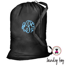 FOR HER Monogrammed Large Cotton Drawstring Laundry Bag - Black -Free Ship/Ladies' Travel /Grad Gift/Gift for Her/Laundry Bag FOR HER Monogrammed Large Cotton Drawstring Laundry Bag - Black -Free Ship/Ladies' Travel /Grad Gift/Gift for Her/Laundry Bag
