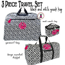 Monogrammed 2 Piece Travel Set - Large Boxy Duffle & Essentials