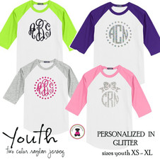 YOUTH Glitter Monogrammed Two Tone Raglan Sleeve T Shirt - XL Monogram -FREE SHIP/Flower Girl Gift/Youth T Shirt/ Team T Shirt/Wedding / Gift for Young Girl YOUTH Glitter Monogrammed Two Tone Raglan Sleeve T Shirt - XL Monogram -FREE SHIP/Flower Girl Gift/Youth T Shirt/ Team T Shirt/Wedding / Gift for Young Girl