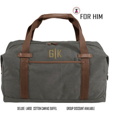 FOR HIM Monogrammed DELUXE LARGE COTTON CANVAS DUFFEL-DARK GRAY - FREE SHIP-Men Travel/Mens Duffel/Groomsmen Gift/Father's Day Gift/Grad Gift FOR HIM Monogrammed DELUXE LARGE COTTON CANVAS DUFFEL-DARK GRAY - FREE SHIP-Men Travel/Mens Duffel/Groomsmen Gift/Father's Day Gift/Grad Gift