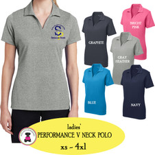 SP ELEM - Ladies' Performance V Neck Polo with Collar SP ELEM - Ladies' Performance V Neck Polo with Collar