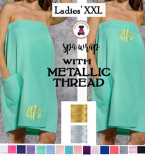 FOR HER - PLUS SIZE METALLIC Monogrammed Ladies' XXL Plus Size SPA WRAP- Waffle Weave Spa Wrap w/Pocket-Free Ship/Group Discount/Bride Gift/Bridesmaid Gift/Gift for Her/Grad Gift/New Mom Gift FOR HER - PLUS SIZE METALLIC Monogrammed Ladies' XXL Plus Size SPA WRAP- Waffle Weave Spa Wrap w/Pocket-Free Ship/Group Discount/Bride Gift/Bridesmaid Gift/Gift for Her/Grad Gift/New Mom Gift