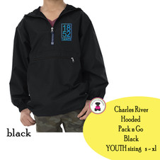 1852 DANCE -YOUTH Pack N Go Lightweight Pullover Jacket - Black - FREE SHIP 