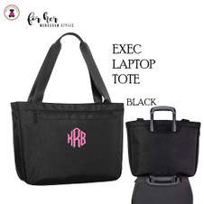FOR HER Monogrammed Exec Laptop Travel Tote- BLACK -FREE Ship-Business Travel/School Gift/Grad Gift/Teacher Tote/Laptop Tote/Laptop Tote FOR HER Monogrammed Exec Laptop Travel Tote- BLACK -FREE Ship-Business Travel/School Gift/Grad Gift/Teacher Tote/Laptop Tote/Laptop Tote