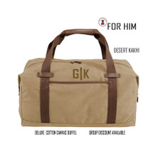 FOR HIM Monogrammed DELUXE LARGE COTTON CANVAS DUFFEL-DESERT KAKHI - FREE SHIP-Men Travel/Mens Duffel/Groomsmen Gift/Father's Day Gift/Grad Gift FOR HIM Monogrammed DELUXE LARGE COTTON CANVAS DUFFEL-DESERT KAKHI - FREE SHIP-Men Travel/Mens Duffel/Groomsmen Gift/Father's Day Gift/Grad Gift