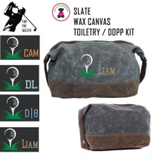 For the Golfer Monogrammed Large Waxed Canvas Toiletry Case with Golf Design 2 -Slate -FREE SHIP-Groomsmen Gift/Father's Day Gift/Grad Gift/Gift for Him/Group Discount/Golfer Gift/Golf Team Gift For the Golfer Monogrammed Large Waxed Canvas Toiletry Case with Golf Design 2 -Slate -FREE SHIP-Groomsmen Gift/Father's Day Gift/Grad Gift/Gift for Him/Group Discount/Golfer Gift/Golf Team Gift