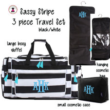 3 Piece Stripe Weekender Set w Monogram-Black/White-FREE SHIP.Weekend Travel Gift Set.Tween Travel Set.Flower Girl Gift.Stripe Weekender. Dancer Travel Set 3 Piece Stripe Weekender Set w Monogram-Black/White-FREE SHIP.Weekend Travel Gift Set.Tween Travel Set.Flower Girl Gift.Stripe Weekender. Dancer Travel Set