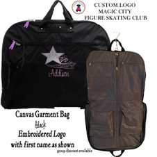 MAGIC CITY FIGURE SKATING CLUB - Embroidered Logo & Name - Canvas Garment Bag - Black -FREE SHIP