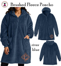 Monogrammed Brushed Fleece Hooded Poncho-River Blue-FREE SHIP/College Gift/Outdoor Blanket/Cozy Blanket/Christmas Gift/Gift for Her Monogrammed Brushed Fleece Hooded Poncho-River Blue-FREE SHIP/College Gift/Outdoor Blanket/Cozy Blanket/Christmas Gift/Gift for Her