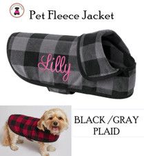 Monogrammed Pet's Fleece Jacket -Black / Gray Buffalo Plaid -FREE SHIP/Gift for Pet / Dog Walking Jacket / Dog Walk Jacket / Fleece Dog Jacket / Plaid Pet Jacket / Pet Owner Gift Monogrammed Pet's Fleece Jacket -Black / Gray Buffalo Plaid -FREE SHIP/Gift for Pet / Dog Walking Jacket / Dog Walk Jacket / Fleece Dog Jacket / Plaid Pet Jacket / Pet Owner Gift
