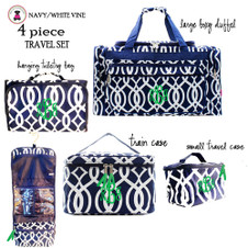 FOR HER Monogrammed 4 Piece Travel Set- Navy/White Vine-Free Ship.College Travel. Dancer Travel Set.Flower Girl Gift.Grad Gift.Cheer Travel Set.Bat Mitzvah Gift FOR HER Monogrammed 4 Piece Travel Set- Navy/White Vine-Free Ship.College Travel. Dancer Travel Set.Flower Girl Gift.Grad Gift.Cheer Travel Set.Bat Mitzvah Gift