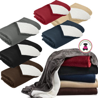 FOR HIM - Monogrammed Mountain Lodge Fleece/Sherpa Blanket-FREE SHIP/Groomsmen Gift/Grad Gift/ Dad Gift/ Camping Blanket/Family Gift/Holiday Gift