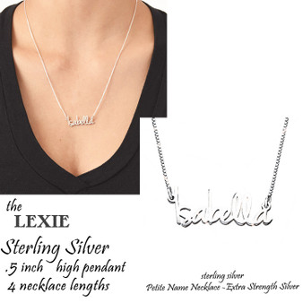 Petite Signature Necklace  - Sterling Silver - FREE SHIP 