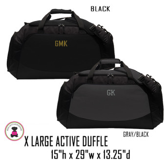 FOR HIM Monogrammed X LARGE Active Duffle - FREE SHIP-Groomsmen Gift/Father's Day Gift/Grad Gift/Gift for Him 