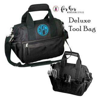 FOR HER-Monogrammed Tool Duffel Bag-Black-Free Ship/DIY Girl/New Homeowner/Bride/Grad Gift/Mother's Day/Hobby Bag/Crafting Supply Bag/Sewing Supply Bag 
