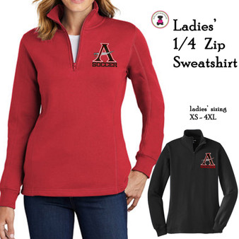 ALLATOONA SOCCER - Ladies' 1/4 Zip Sweatshirt 