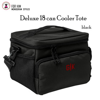 18 Can CornerStone® Cooler Tote with FOR HIM Monogram-Black-Free Ship-Groomsmen Gift / Fisherman Cooler/Boat Cooler/Teacher Lunch Tote/ Coach Gift / Golfer Travel Cooler Tote