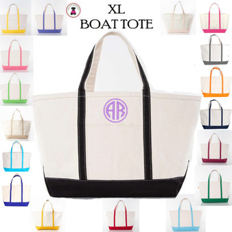  XLarge Canvas Boat Tote with Monogram-Free Ship.Bridesmaid Tote.Boat Tote.Grad Gift.Mom Gift.Beach Tote.Weekender Tote.Cruise Tote.Travel Tote
