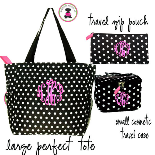 Monogrammed Dottie Tote Bag