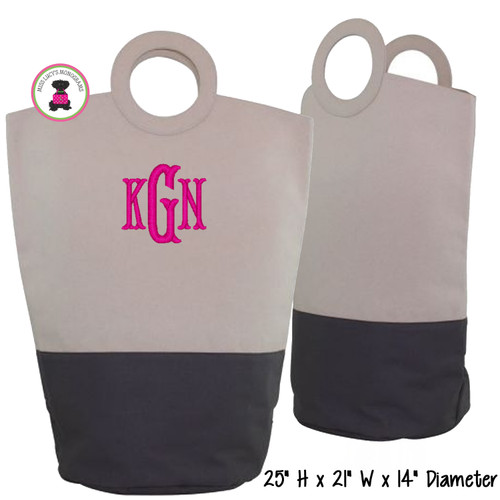 Monogram Laundry Duffel Bag, Custom Canvas Hamper