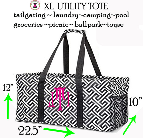Monogrammed Collapsible Utility Tote Collapsible Tote 