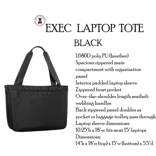 FOR HER Monogrammed Exec Laptop Backpack-Gray Heather/Black-FREE  Ship-Business Travel/School Gift/Grad Gift/Team Backpack/Laptop  Backpack/Cheer Bag