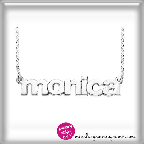 sterling "name" necklace in lower case letters