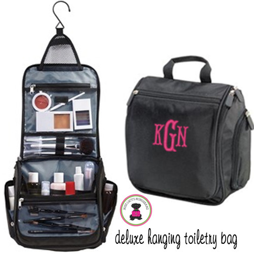 FOR HER Monogrammed Deluxe Hanging Cosmetic / Toiletry Bag-FREE SHIP /Hanging Toiletry/Gift for Her/Grad Gift/Bridesmaid Gift/Travel
