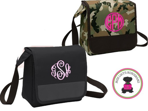 FOR HER Monogrammed Lunch Cooler Messenger  - FREE SHIP/Back to School/Lunch Tote/Business Lunch Tote/Gift for Her 
