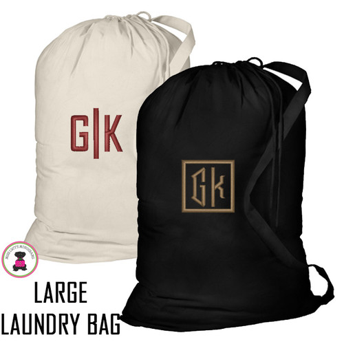 FOR HIM Monogrammed Large Cotton Drawstring Laundry Bag - FREE SHIP-Groomsmen Gift/Father's Day Gift/Grad Gift/Gift for Him/Group Discount  