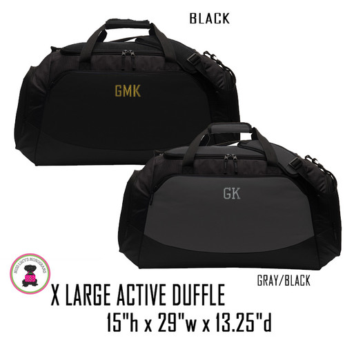 FOR HIM Monogrammed X LARGE Active Duffle - FREE SHIP-Groomsmen Gift/Father's Day Gift/Grad Gift/Gift for Him 