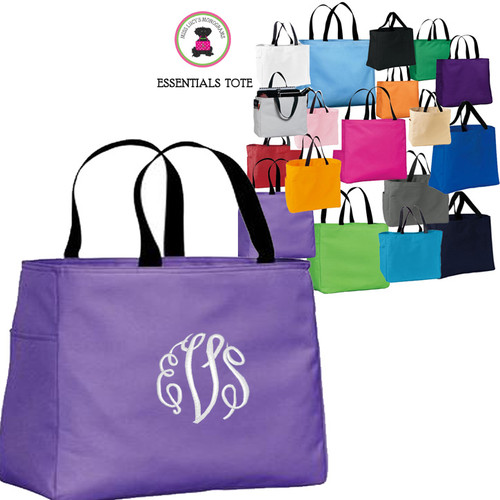 For Teacher - Monogrammed ESSENTIAL OPEN TOTE - FREE SHIP /Teacher Gift / Teacher Tote / Custom Tote for Teacher/ Teacher Book Bag  