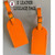 Two Leather Luggage Tags- NEON ORANGE -FREE SHIP.Bag Tag.Friend Gift.Bag Tag.Hostess Gift.Backpack Tag.Carry On Tag. Vacation Gift.